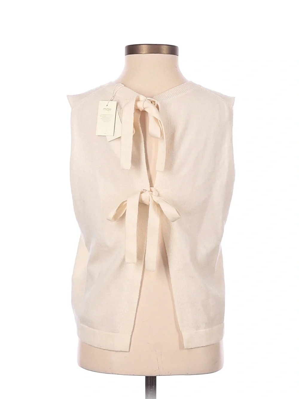Maje Monia ecru sleeveless knit vest - Picture 5 of 6